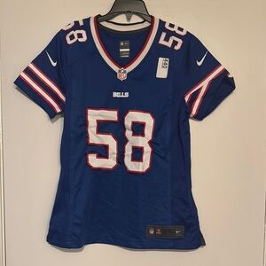 Nike Blue NFL Matt Milano Jersey with Red and White Trim